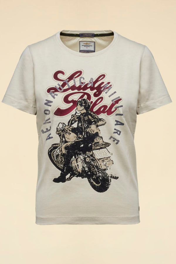 Aeronautica T-shirt dame style 2453 sand