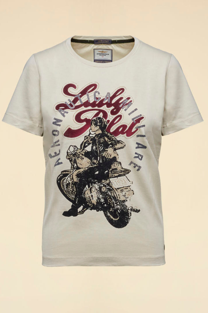 Aeronautica T-shirt dame style 2453 sand