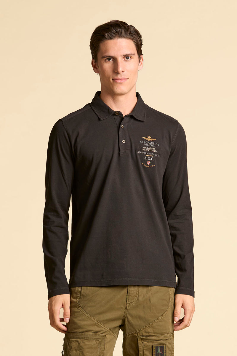 Aeronautica polo t-shirt PO1887 sort