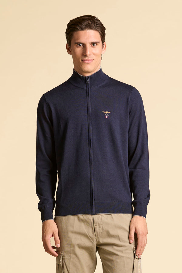 Aeronautica cardigan MA1569 merino navy