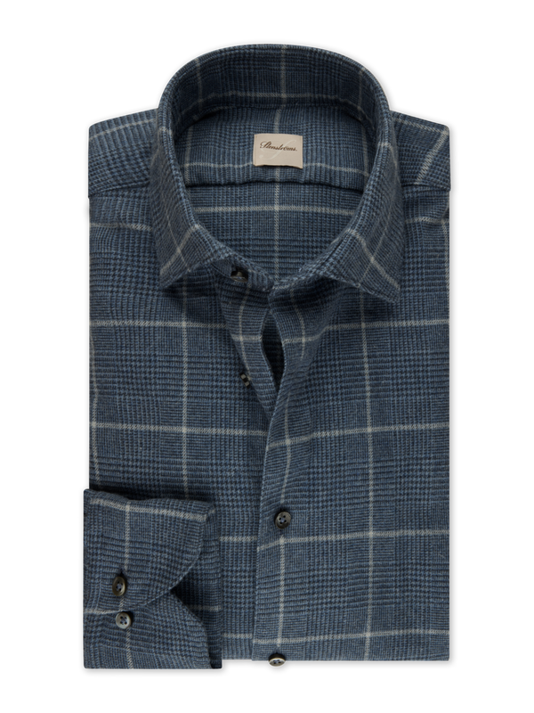 Stenstrøms skjorte flannel 612711-9045 blue