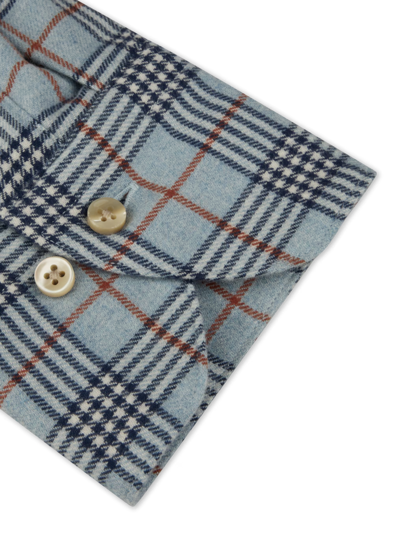 Stenstrøms skjorte flannel 612711-9040 lyseblå