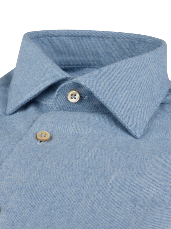 Stenstrøms skjorte flannel 612711-9035 lyseblå