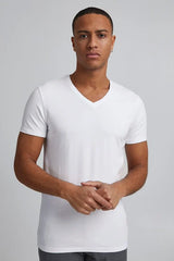 Casual Friday t-shirt Lincoln V-hals hvid