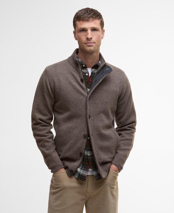 Barbour cardigan Patch MKN0731 mørk sand