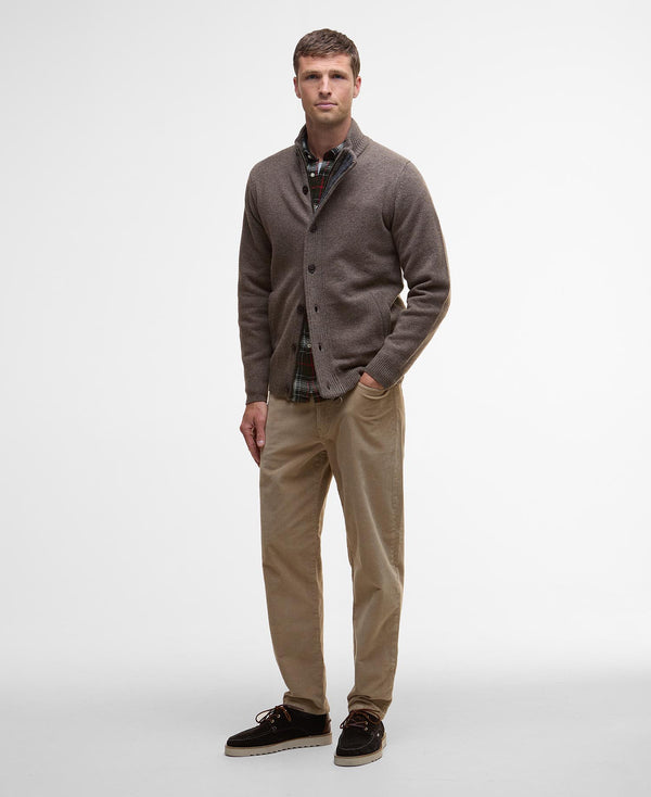 Barbour cardigan Patch MKN0731 mørk sand