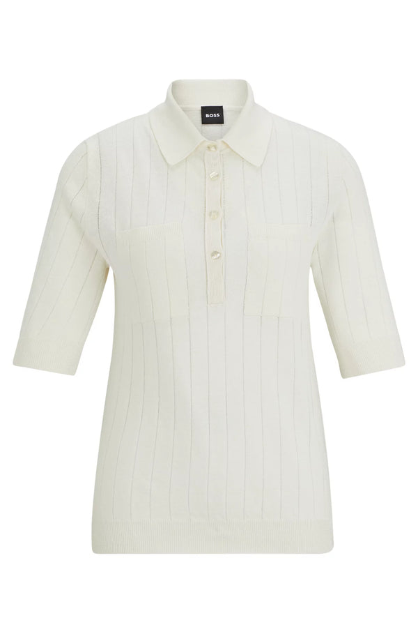 Boss Strik Flicity m/kort ærme Offwhite962