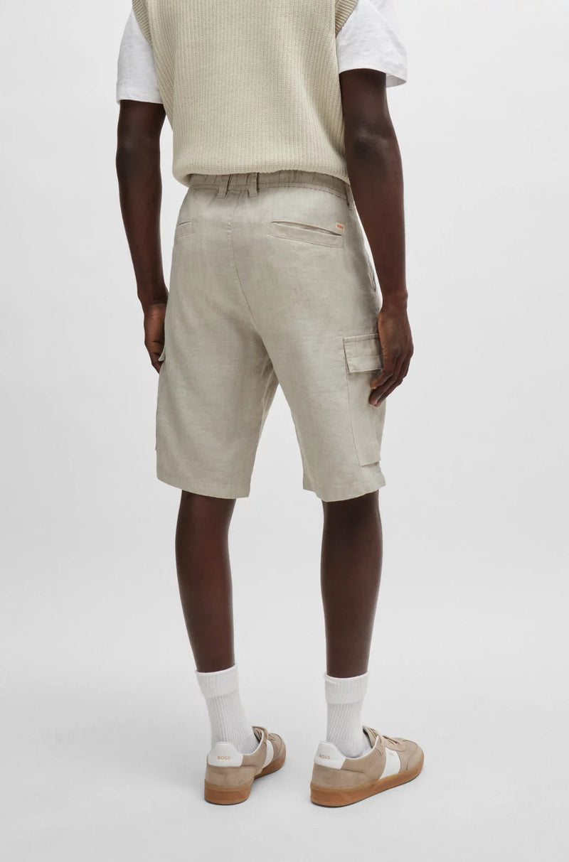 Boss hørshorts cargo Sisla 6 50513018 sand