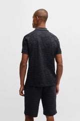 Boss polo t-shirt Hexaquilt 50533239 sort