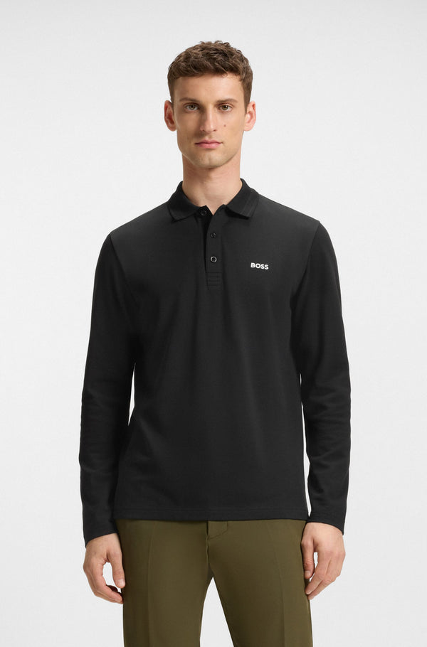 Boss polo t-shirt Plisy 50536609 Sort