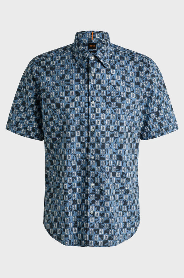 Boss skjorte Rash 50537372 navy print