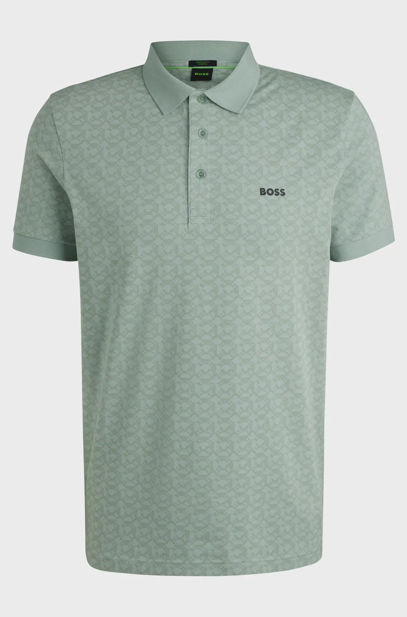 Boss polo t-shirt Paddy striped 50540719 grøn