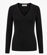 Stenstrøms dame Karolina V-Neck Knit 450432277 Col. Sort 600