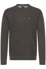 FQgranby structure crew neck 21900883 mørkebrun 200278