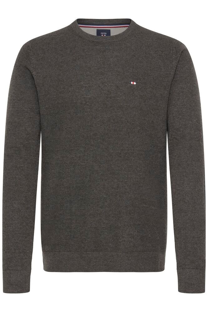 FQgranby structure crew neck 21900883 mørkebrun 200278