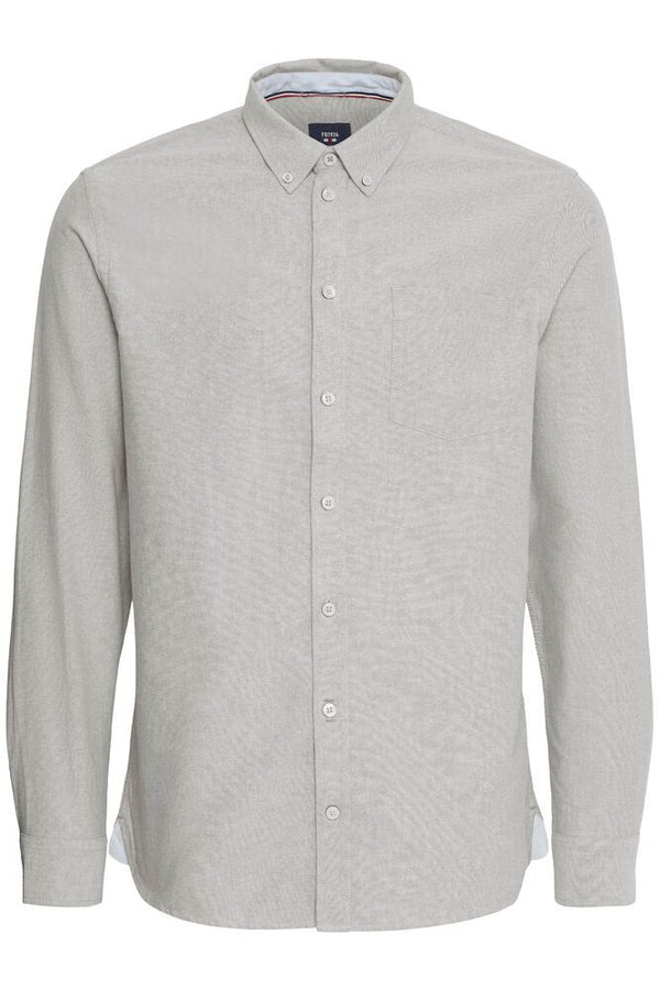 FQGrand Striped Oxford Skjorte 21900882 grå 194011