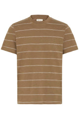 Casual Friday t-shirt SLUB 20506204 brun strib