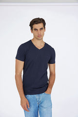 Casual Friday t-shirt Lincoln V-hals navy