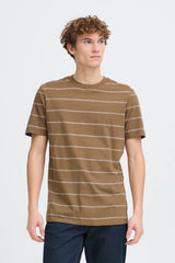 Casual Friday t-shirt SLUB 20506204 brun strib