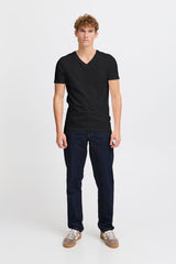 Casual Friday t-shirt Lincoln V-hals sort