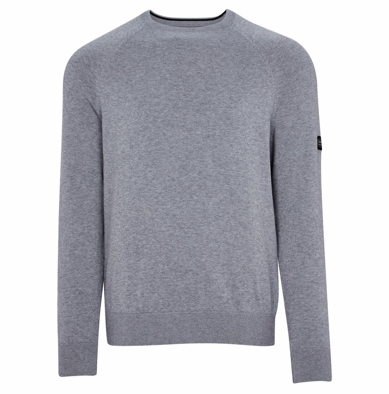 Barbour strik intl. crew neck grå