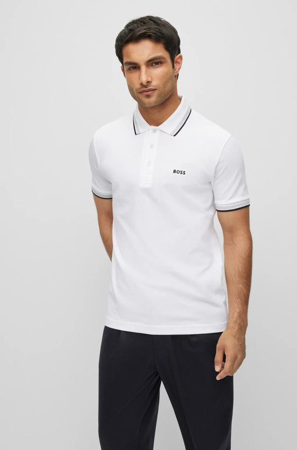 BOSS polo t-shirt Paddy hvid/100